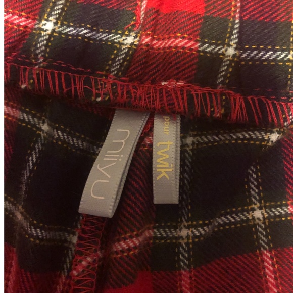 Red tartan organic cotton cabin lounge check pants NWT - Picture 5 of 11